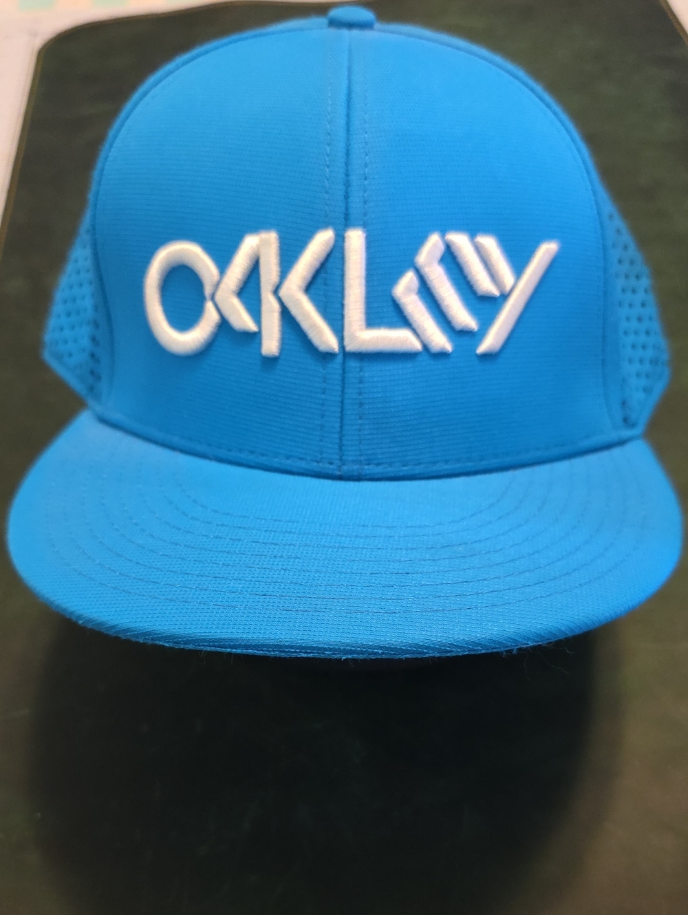 Oakley Bright Blue Snapback Cap with White Logo
